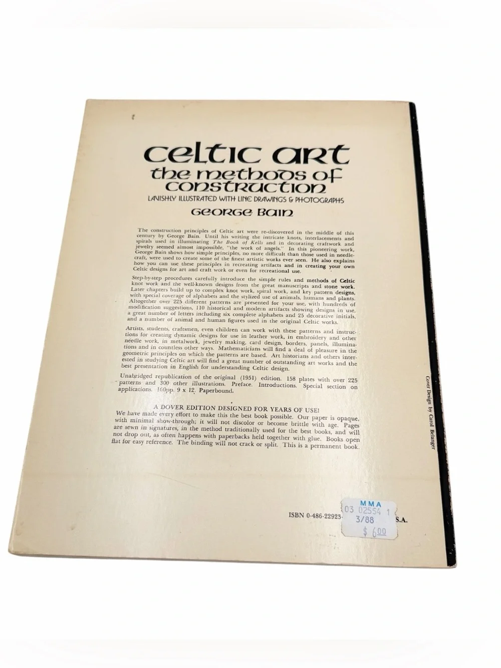 Celtic Art The Methods of Construction George Bain Dover PB Illustrated 1973